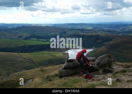 Landscape view from the top Kinder Scout in the Peak District Stock Photo
