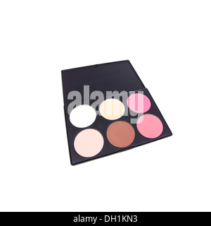 Neutral make-up eyeshadows palette, isolated on white Stock Photo