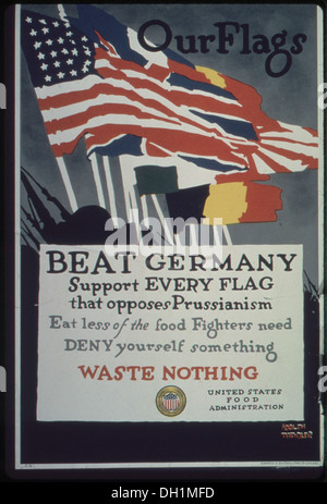 Our Flags. Beat Germany. Support every flag that opposes Prussianism. Eat less of the food Fighters need, Deny... 512685 Stock Photo