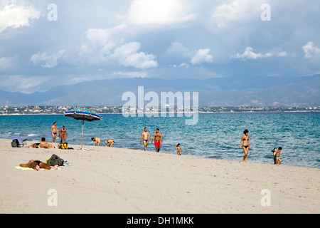 Poetto Beach at Marina Ospedale in Cagliari - Sardinia Stock Photo