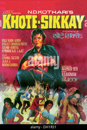 Indian bollywood Film poster of khotey sikkay India Stock Photo