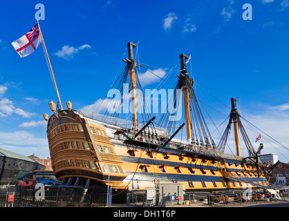 HMS Victory in the Portsmouth Historic Dockyard Portsmouth Hampshire England UK GB EU Europe Stock Photo