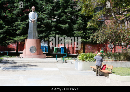 Statue of Dr. Sun Yat Sen, St. Mary's Square, Chinatown, San Francisco, California, USA Stock Photo