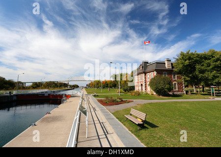 Canadian Lock, Sault Ste. Marie Canal, Ontario, Canada Stock Photo