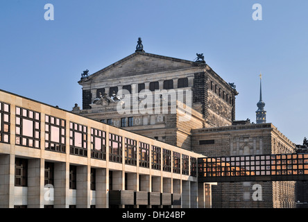 Semperoper Opera House with the adjoining function building at the rear, Dresden, Saxony, PublicGround Stock Photo