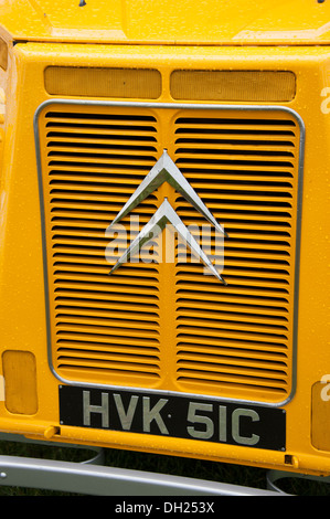 Yellow radiator grille old Citoren vehicle Stock Photo