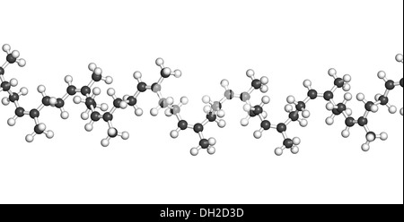 Natural rubber (cis-1,4-polyisoprene), chemical structure - linear fragment (detail). Used to manufacture surgeons' gloves, etc Stock Photo