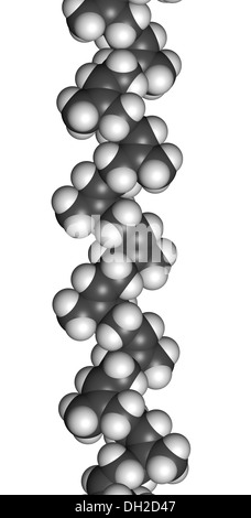 Natural rubber (cis-1,4-polyisoprene), chemical structure - linear fragment (detail). Used to manufacture surgeons' gloves, etc Stock Photo