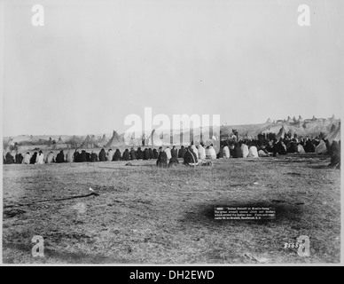 Council of Sioux chiefs and leaders that settled the Indian wars, Pine Ridge, South Dakota, 1891 530889 Stock Photo