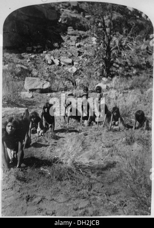 Paiute children playing game called wolf and deer, northern Arizona, 10-1872 517729 Stock Photo