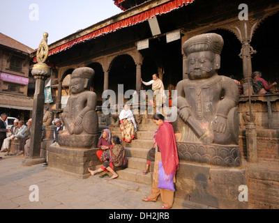 Bhimsen Hindu temple, Bhaktapur, Kathmandu Valley, Nepal Stock Photo