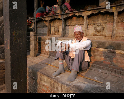 Bhimsen Hindu temple, Bhaktapur, Kathmandu Valley, Nepal Stock Photo