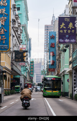 The streets and buildings of Macau, China. Stock Photo