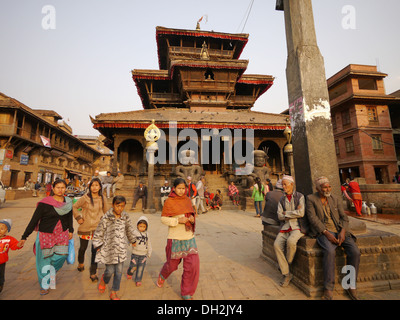 Bhimsen Hindu temple, Bhaktapur, Kathmandu Valley, Nepal Stock Photo