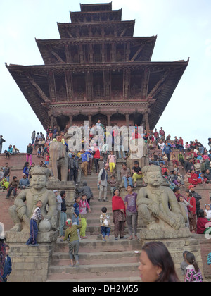 Hindu festival in Bakhtapur, Kathmandu Valley Stock Photo