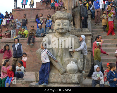 Hindu festival in Bakhtapur, Kathmandu Valley Stock Photo