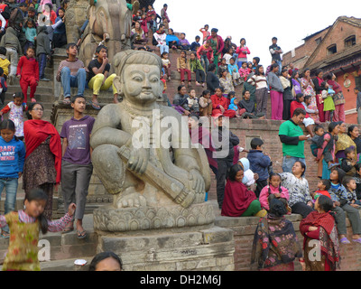 Hindu festival in Bakhtapur, Kathmandu Valley Stock Photo