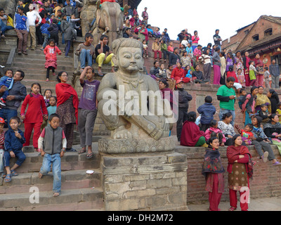 Hindu festival in Bakhtapur, Kathmandu Valley Stock Photo