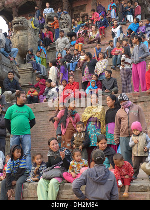 Hindu festival in Bakhtapur, Kathmandu Valley Stock Photo