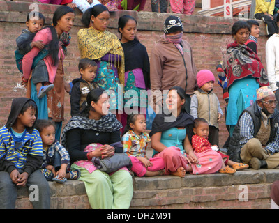 Hindu festival in Bakhtapur, Kathmandu Valley Stock Photo