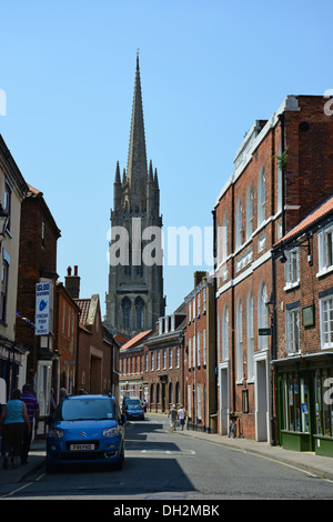 St James' Church from Eastgate, Louth, Lincolnshire, England, United Kingdom Stock Photo
