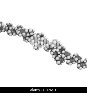 Natural rubber (cis-1,4-polyisoprene), chemical structure - linear fragment (detail). Used to manufacture surgeons' gloves, etc Stock Photo