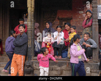 Hindu festival in Bakhtapur, Kathmandu Valley Stock Photo