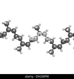 Natural rubber (cis-1,4-polyisoprene), chemical structure - linear fragment (detail). Used to manufacture surgeons' gloves, etc Stock Photo