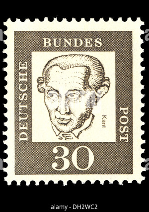 Portrait of Immanuel Kant (1724-1804: German philosopher) on German postage stamp Stock Photo