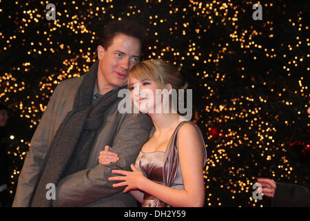 Eliza Bennett and Brendan Fraser at the premiere of 'Inkheart' in Berlin on the 9th of December in 2008. Stock Photo