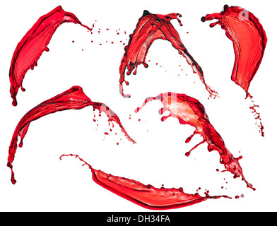 abstract red liquid splash isolated on white background Stock Photo