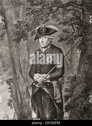 Frederick II, 1712 – 1786. King in Prussia (1740–1786) of the Hohenzollern dynasty. Stock Photo