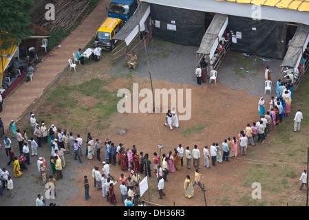 Voting queue at election polling station Mumbai Maharashtra India Asia Oct 2009 Stock Photo