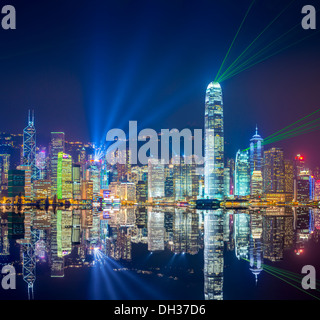Hong Kong skyline at Victoria Harbor. Stock Photo