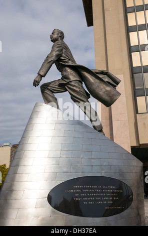 Statue of Adam Clayton Powell, Jr. in Harlem in New York City Stock Photo