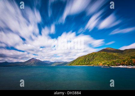 Lake Shikotsu at Shikotsu Toya National Park in Hokkaido, Japan. Stock Photo