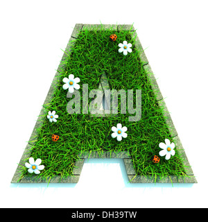 Grass letter Stock Photo