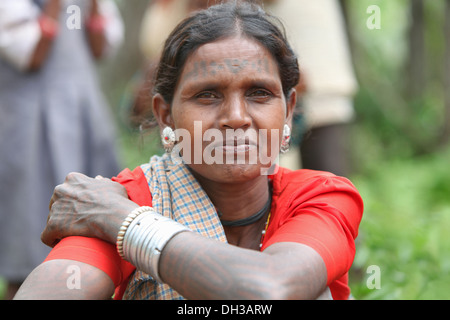 Baiga woman. Baiga Tribe, Chada village, Madhya Pradesh, India Stock Photo