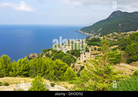 Coastal landscape of the Serra de Tramuntana, UNESCO World Heritage Site, Estellencs, Sierra de Tramuntana, Majorca Stock Photo