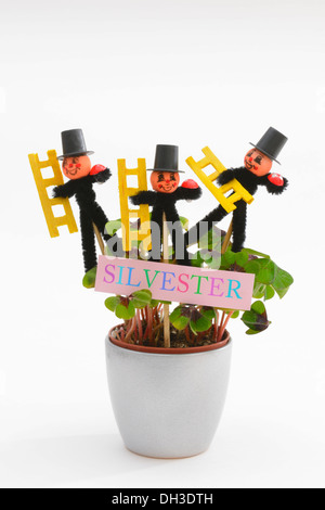 Chimneysweep figurines as lucky charms for the new year Stock Photo