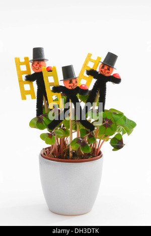 Chimneysweep figurines as lucky charms for the new year Stock Photo