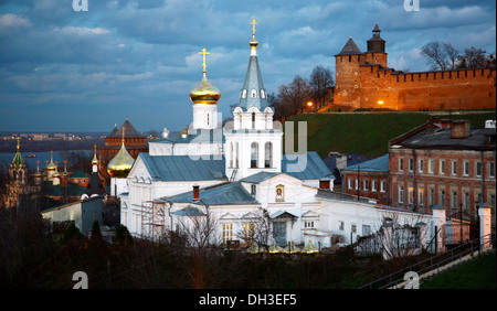 Church of Elijah the Prophet and Kremlin Nizhny Novgorod Russia Stock Photo