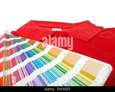 color chart and red polo t shirt Stock Photo