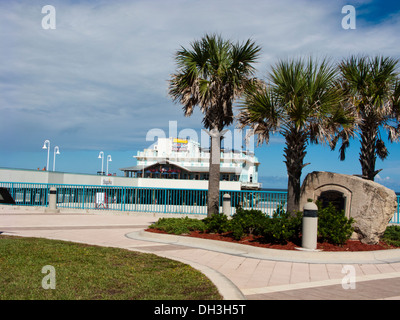 Daytona Beach Florida and pier. Stock Photo