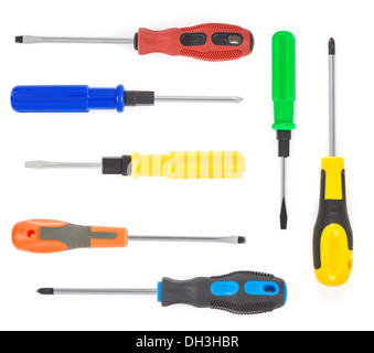 screwdrivers tools isolated on white background Stock Photo