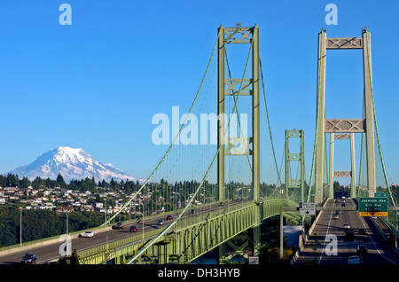 Narrows Bridge in Tacoma Washington Puget Sound Stock Photo