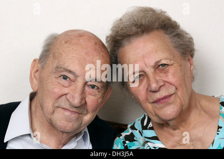 Portrait of an elder senior couple looking into camera Stock Photo