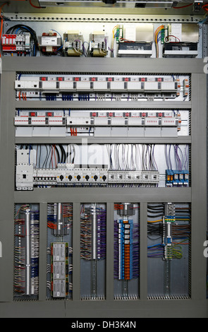 Inside view of electrical control cubicle of high voltage disconnector ...