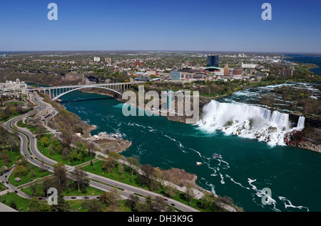 Niagara Falls with a view of the Americans side from Ontario, Canada Stock Photo