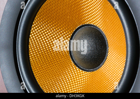 Yellow audio speaker Stock Photo